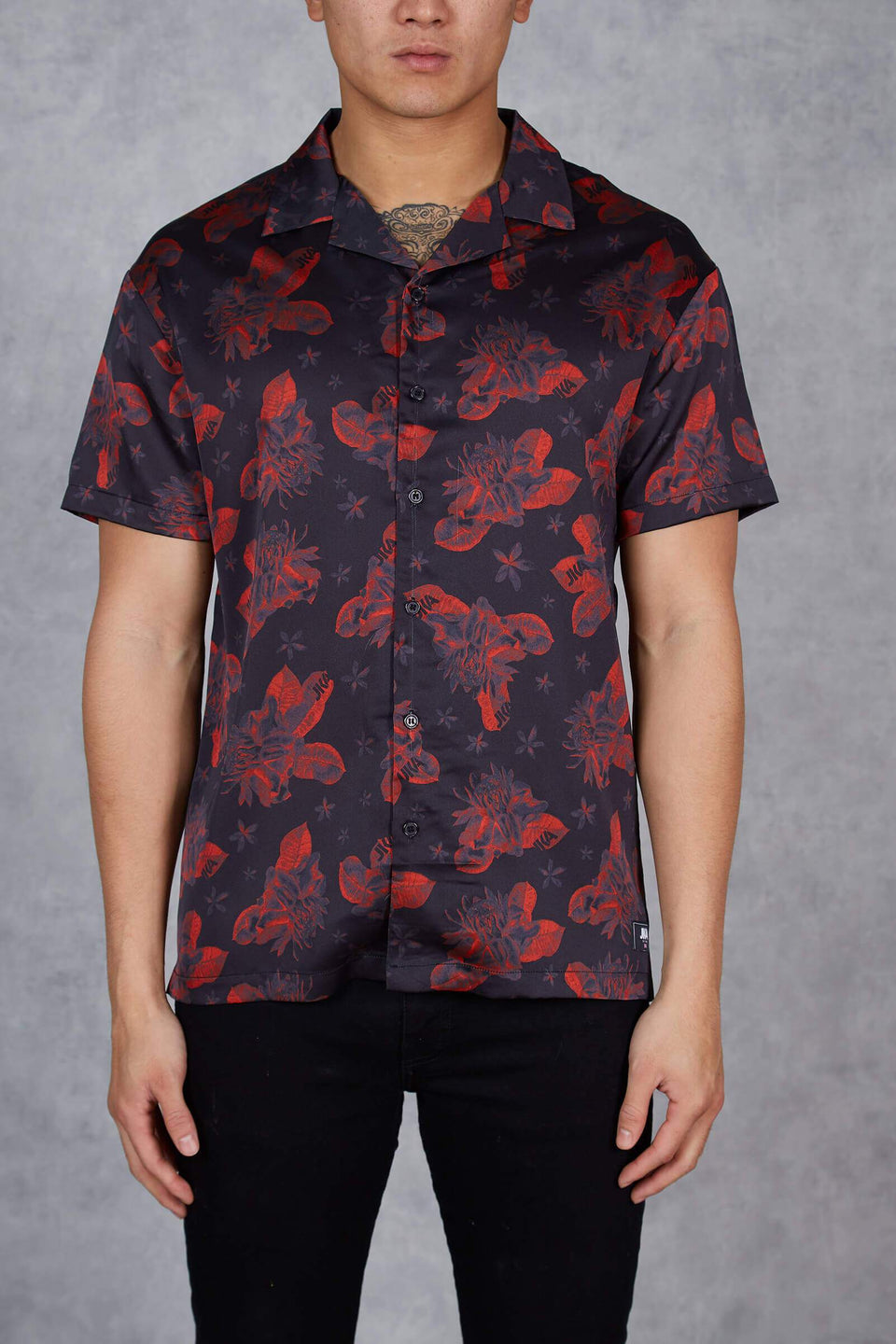 Rio Wildflower Short Sleeve Shirt - Black/Red