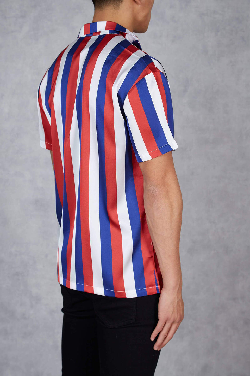 Parklife Striped Short Sleeve Shirt - Red/Blue