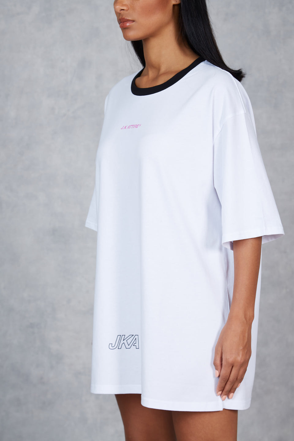 Koi Oversized T-Shirt Dress - White